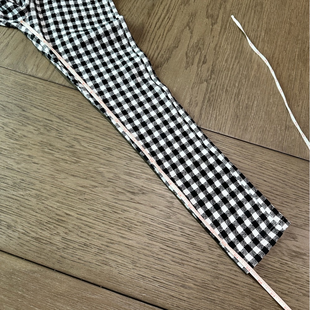 Topshop Buffalo Check Black White Pants/Leggings Size 4 - Picture 7 of 11